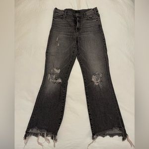 Mother hustler crop step chew Jean!